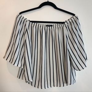 OFF THE SHOULDER STRIPED TOP